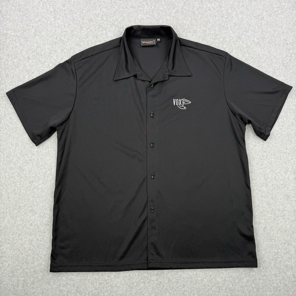 Steady Last Call Shirt Mens 2XL Black Martini Metal Buttons Rockabilly‎ Made USA